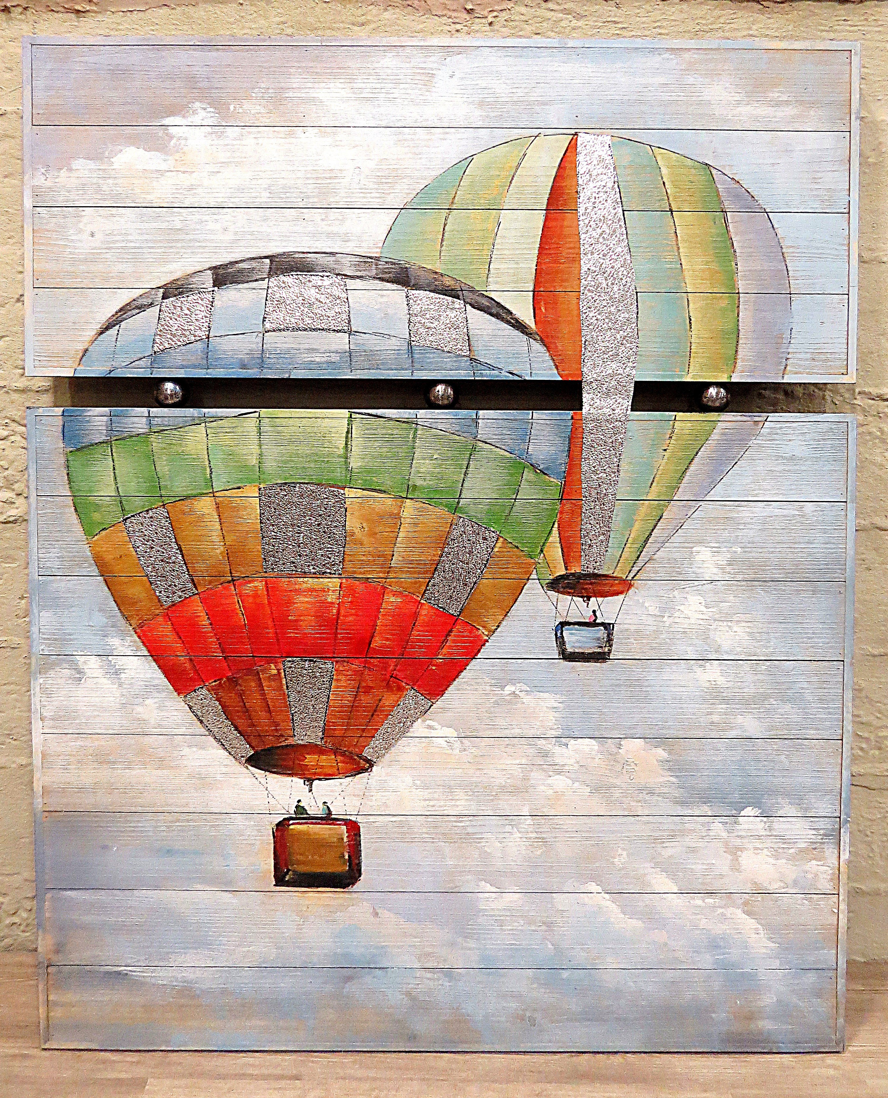 Balon Ahşap Yağlı Boya Tablo-90x120 cm