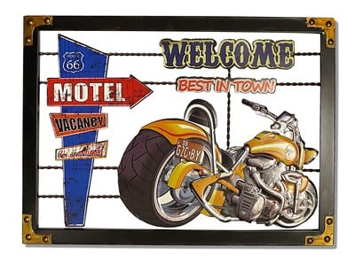 Motel Metal Duvar Panosu-56x40 cm