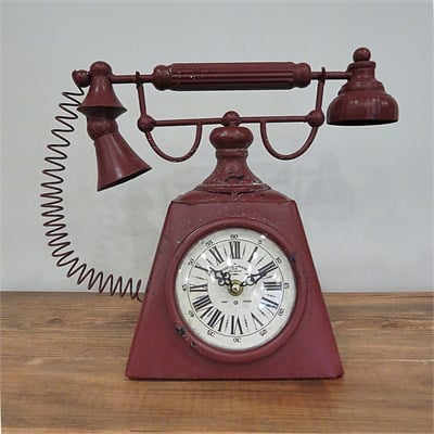 Kırmızı Telefon Masa Saati