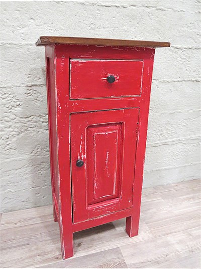 Eskitme Kırmızı Komodin