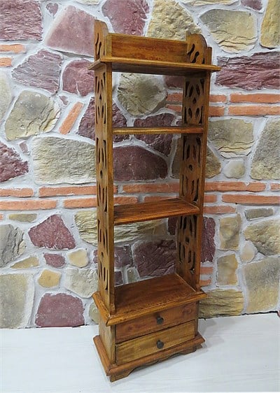 Eskitme Rustic Kitaplık-Raf