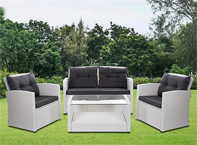 Beyaz Rattan Oturma Grubu