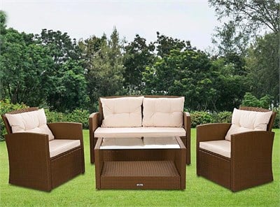 Kahve Rattan Oturma Grubu