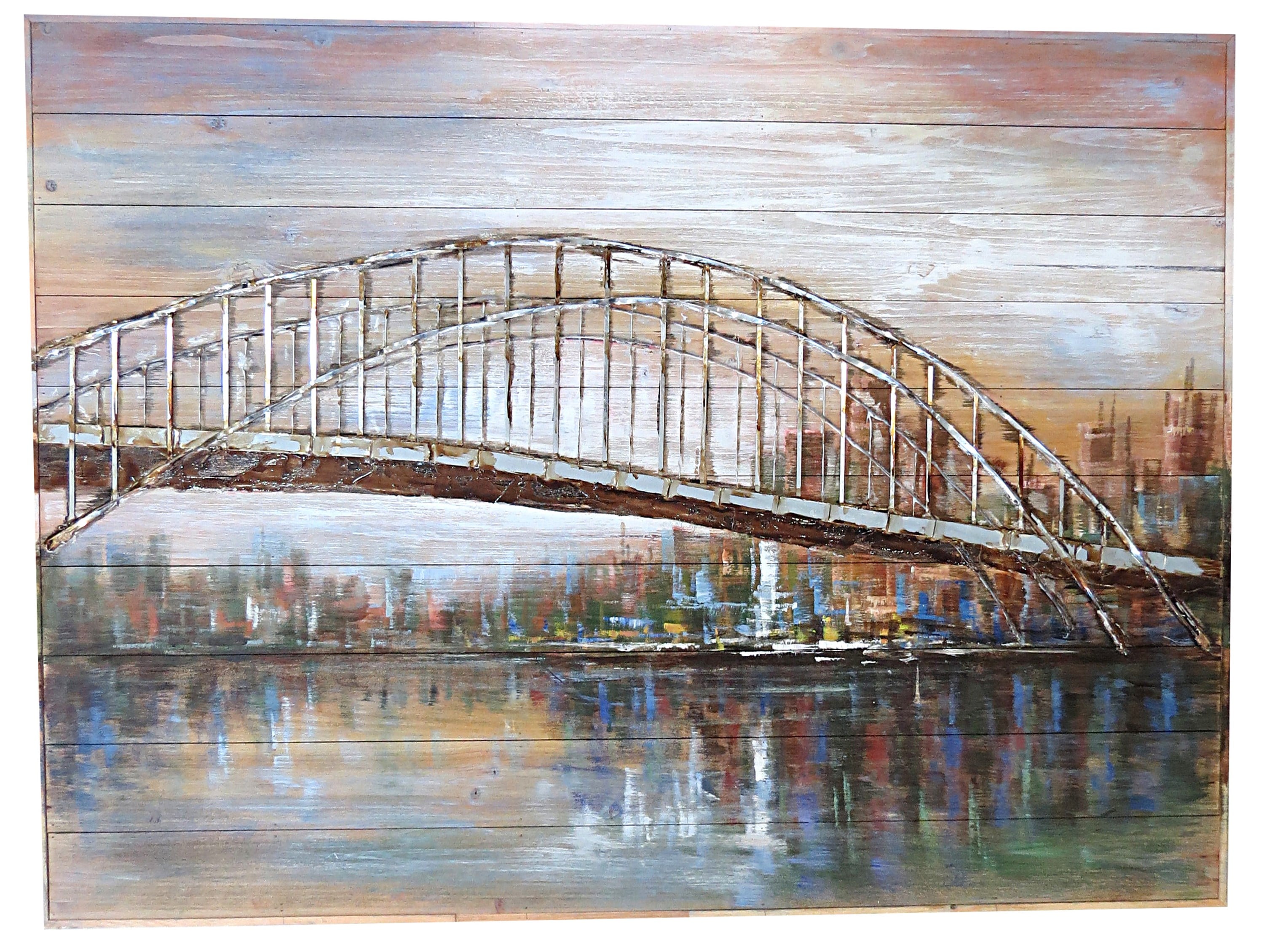 Köprü Ahşap Yağlı Boya Tablo-120x90 cm