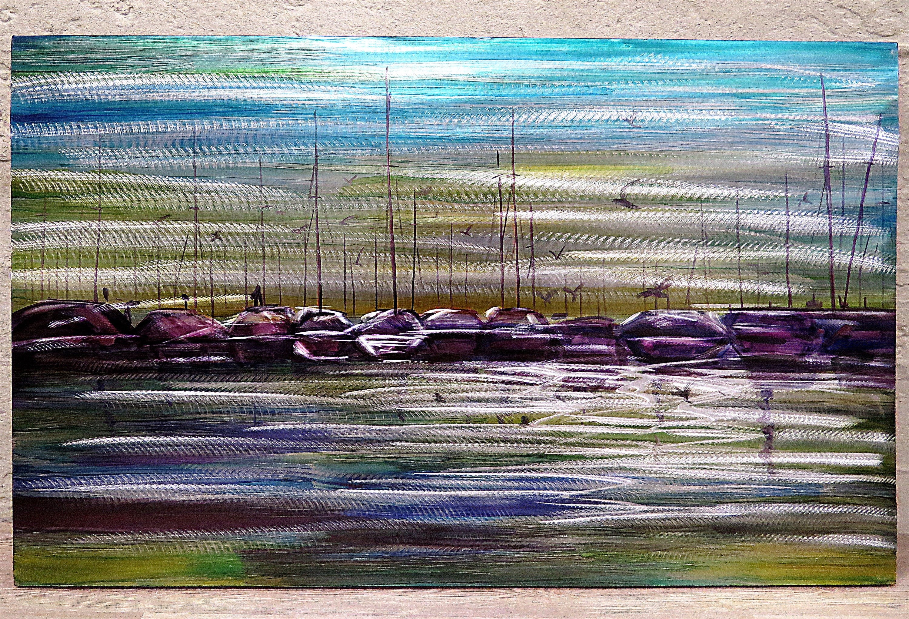 Marina Metal Yağlı Boya Tablo-80x120 cm