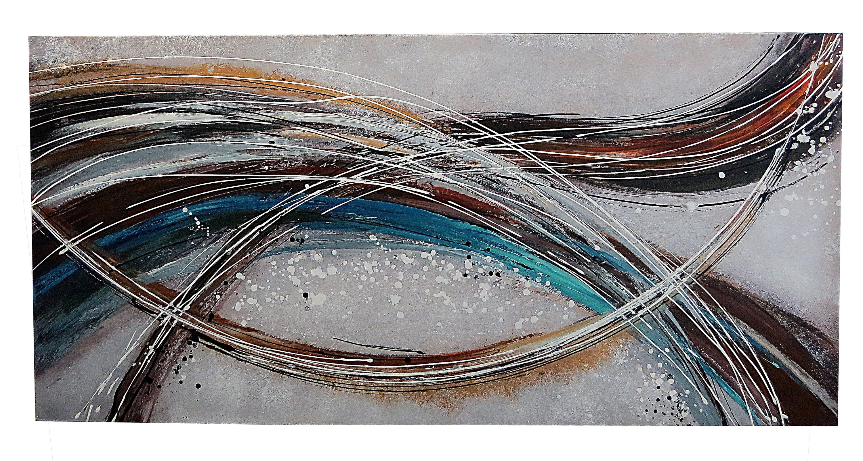 Mavi Dalga Yağlı Boya Tablo 75x150 cm