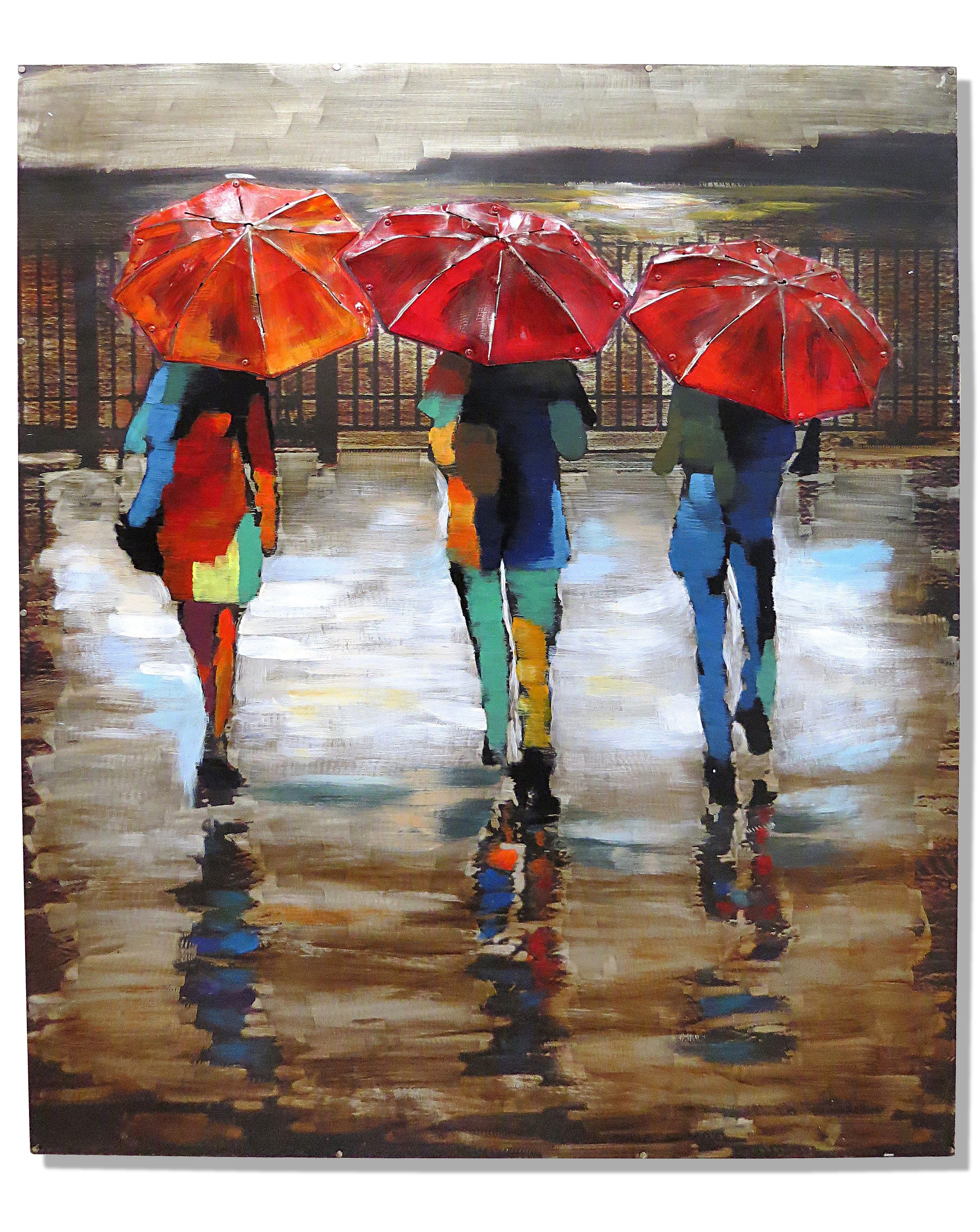 Şemsiye Metal Yağlı Boya Tablo-120x90 cm