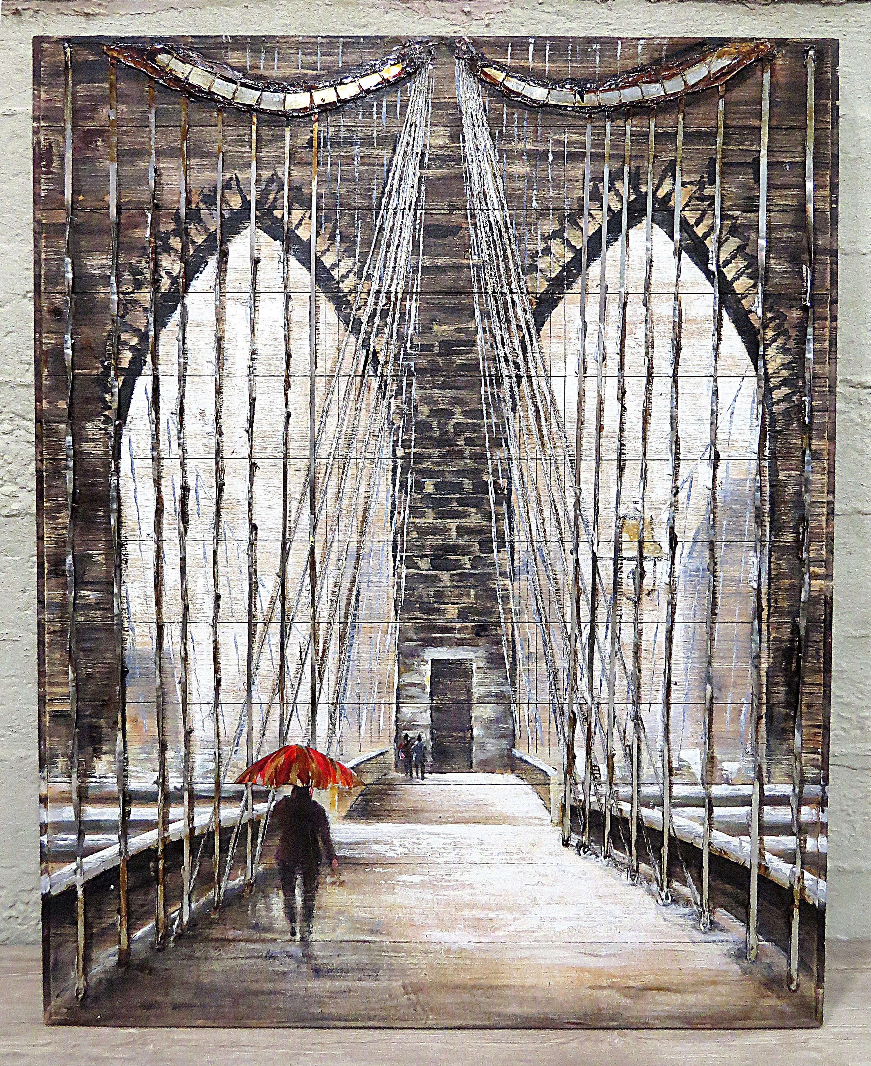 Yol Ahşap Yağlı Boya Tablo-90x120 cm