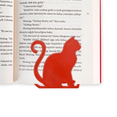 3D KİTAP AYRACI – KEDİCİK TURUNCU