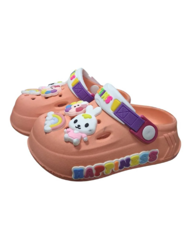 Calx Kız Bebek-Çocuk Tavşan Figürlü Kaydırmaz Taban Terlik Sandalet BNT9047