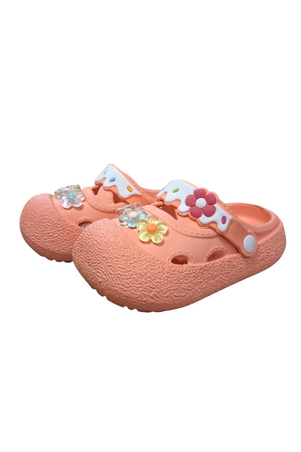 Calx Kız Çocuk Çiçek Figürlü Kaydırmaz Taban Terlik Sandalet BNT8160