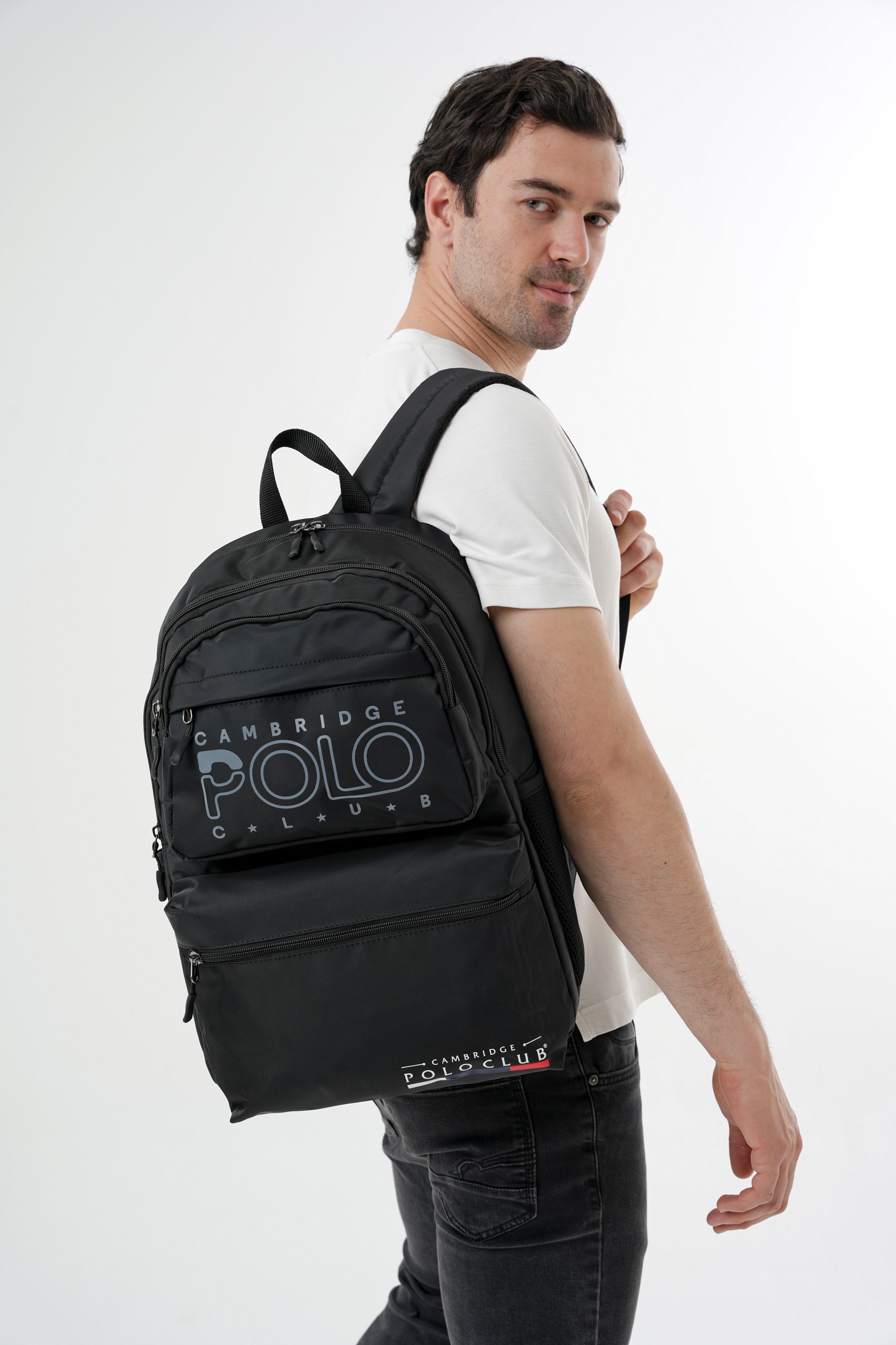 Cambridge Polo Club Minimalist Tasarım Unisex Çok Gözlü Sırt Çantası