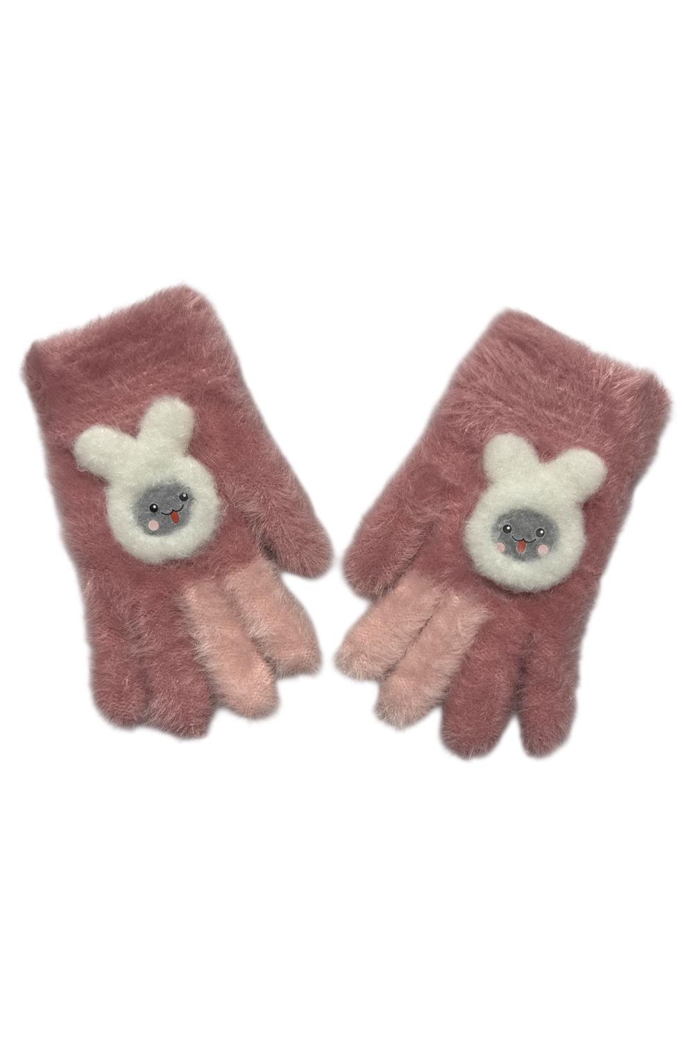 Kitti 4-8 Yaş Kız Çocuk Yumuşak Dokulu Sevimli Eldiven