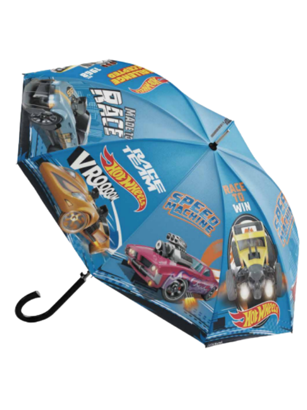 Koruma Kılıflı Lisanslı Siyah Hotwheels Çocuk Şemsiyesi BNT159