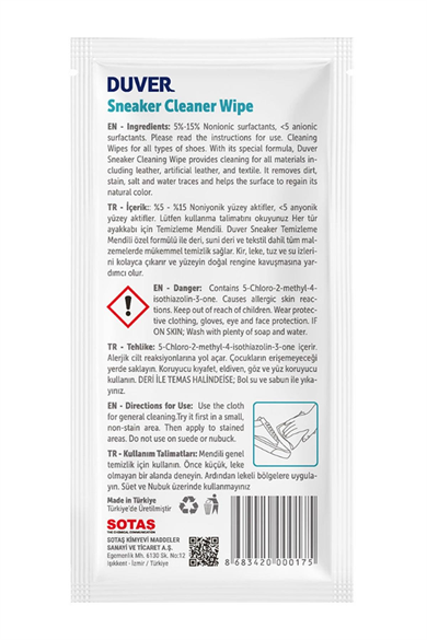Duver 5 Adet Ayakkabı Temizleme Mendili