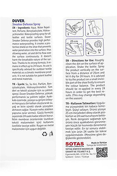 Duver Ayakkabı Koruyucu Sprey 50 Ml