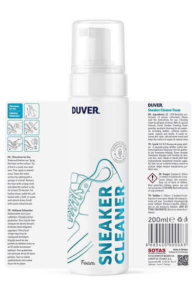 Duver Ayakkabı Temizleme Köpüğü 200 Ml