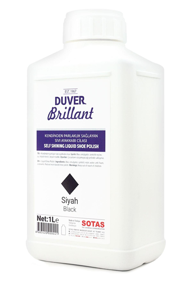 Duver Brillant 1 Litre Siyah Kendinden Parlaklık Sağlayan Sıvı Ayakkabı Cilası