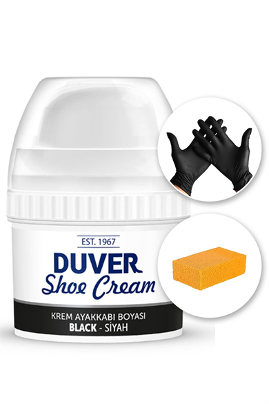 Duver Parlaklık Sağlayan Siyah Ayakkabı Boyası ve Boyama Seti