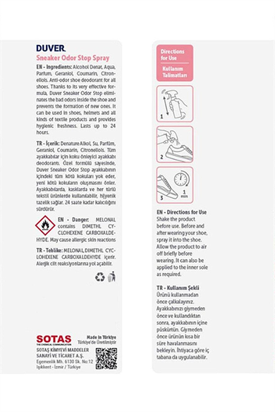 Duver Sneaker Odorstop 50 ml Ayakkabı Deodorantı