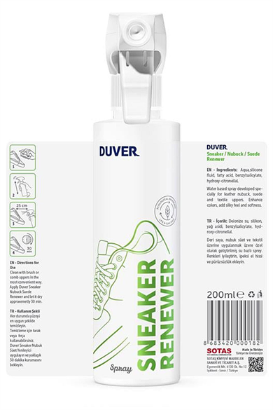 Duver Süet Ve Nubuk Ayakkabı Yenileyici Sprey 200 Ml