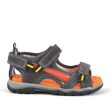 Hakiki Deri Gri Cırtlı Erkek Çocuk Outdoor Sandalet