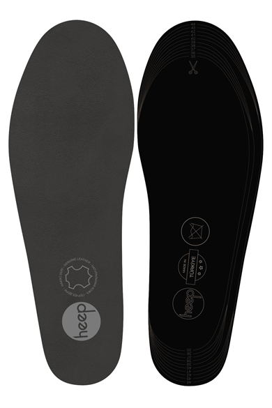 Heep Hakiki Deri Ve Anatomik Gri 35-45 Numara Ayakkabı İç Tabanlığı