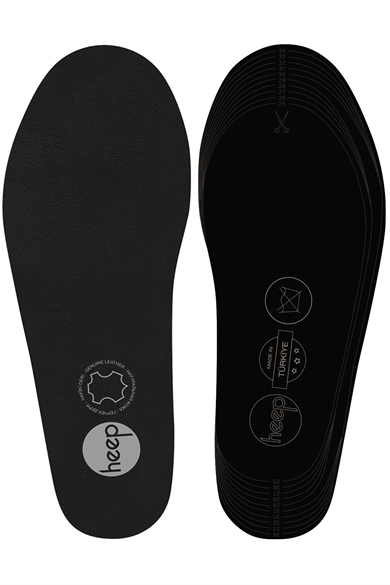 Heep Hakiki Deri Ve Anatomik Siyah 25-35 Numara Çocuk Ayakkabı İç Tabanlığı