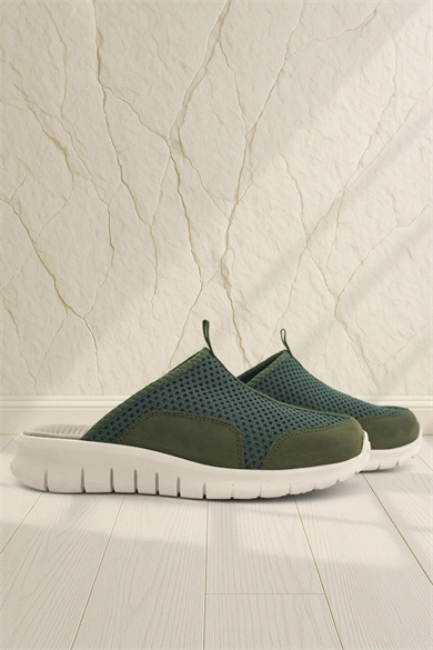 Heep Medikal Haki Yeşil Krem Tabanlı Comfort Spor Terlik