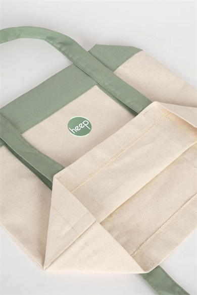 Heep Mint Yeşili Cepli Kanvas Tote Çanta