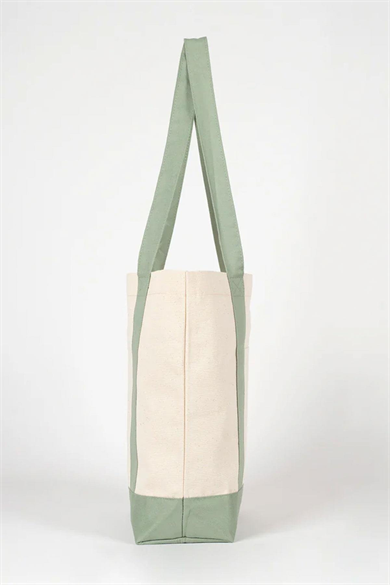 Heep Mint Yeşili Cepli Kanvas Tote Çanta