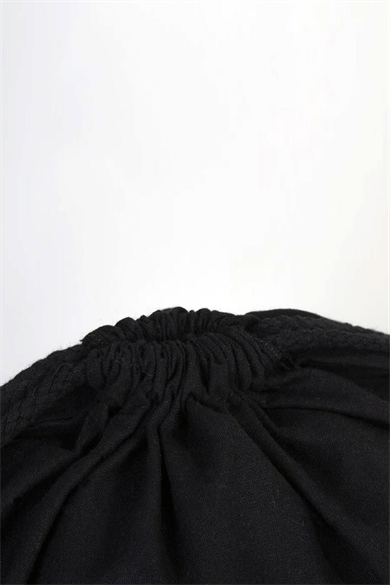 Heep Siyah 35x40 cm Unisex Ham Bez Büzgülü Sırt Ayakkabı Çantası