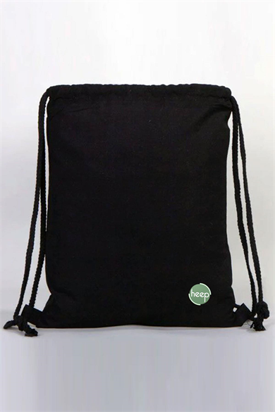 Heep Siyah 35x40 cm Unisex Ham Bez Büzgülü Sırt Ayakkabı Çantası