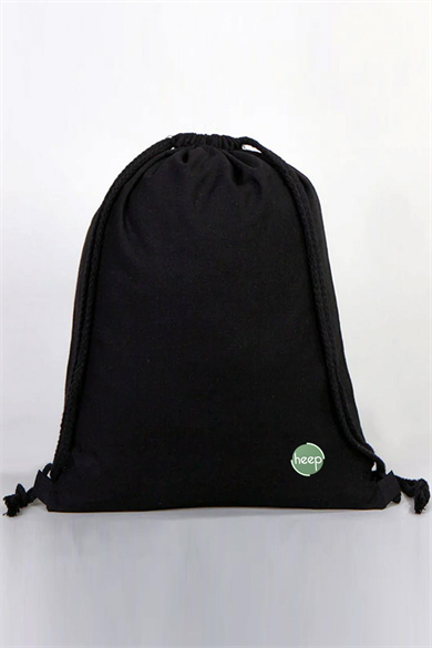 Heep Siyah 35x40 cm Unisex Ham Bez Büzgülü Sırt Ayakkabı Çantası