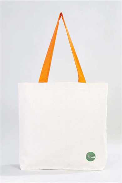 Heep Turuncu Saplı Büyük Bez Tote Çanta