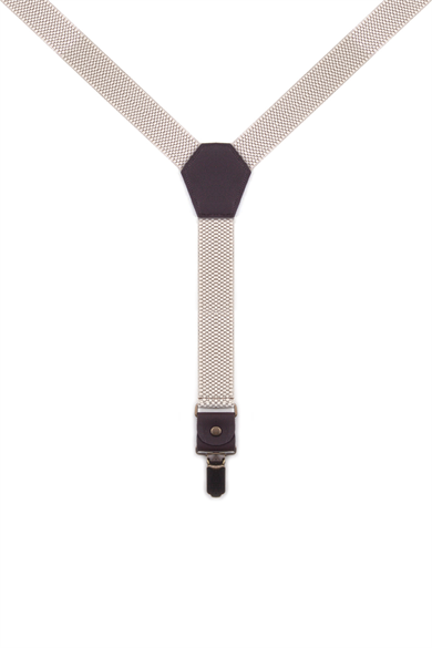 Rakerplus Ayarlanabilir Klipsli Bej Kahve Çocuk Kemer Pantolon Askısı