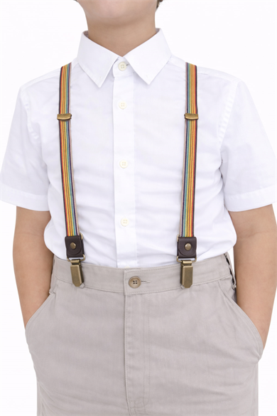 Rakerplus Ayarlanabilir Klipsli Çok Renkli Çocuk Kemer Pantolon Askısı