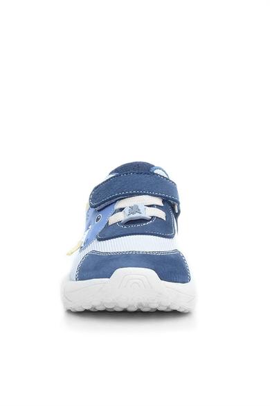 Rakerplus Barefoot Hakiki Deri Krem Lacivert Dinazorlu Cırtlı Çocuk Spor Ayakkabı