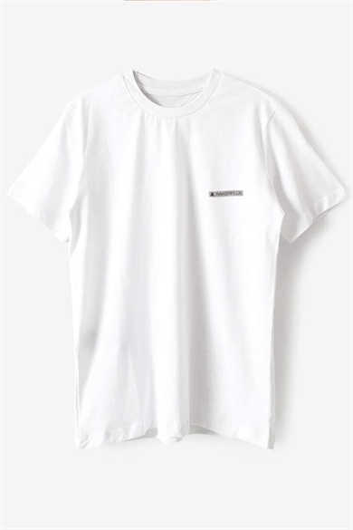 Rakerplus Beyaz %100 Pamuk Unisex Kısa Kollu Çocuk Tişört