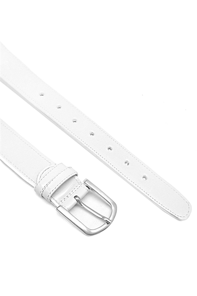 Rakerplus Beyaz Cilt 3 cm Erkek Çocuk Klasik Kemer