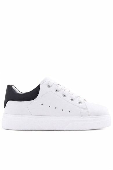 Rakerplus Beyaz Cilt Bağcıklı Hafif Tabanlı Çocuk Spor Ayakkabı