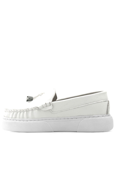 Rakerplus Beyaz Cilt Ekstra Hafif Çocuk Makosen Ayakkabı