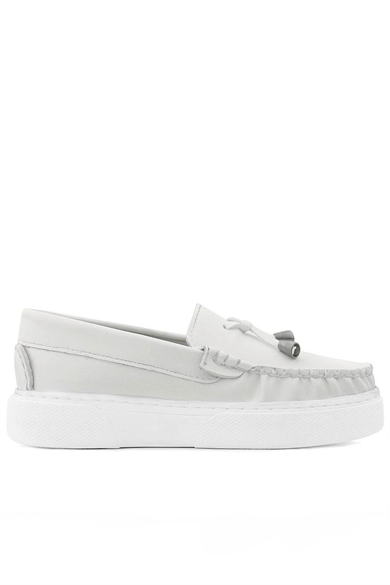 Rakerplus Beyaz Cilt Ekstra Hafif Çocuk Makosen Ayakkabı