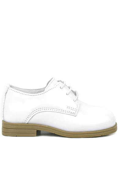Rakerplus Beyaz Rugan Bağcıklı Oxford Çocuk Klasik Ayakkabısı