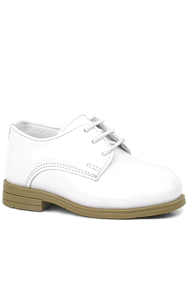 Rakerplus Beyaz Rugan Bağcıklı Oxford Çocuk Klasik Ayakkabısı