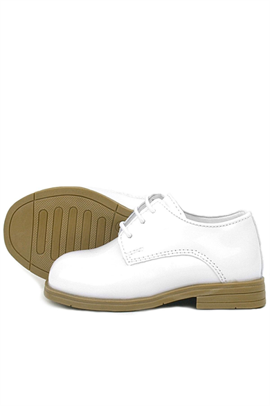 Rakerplus Beyaz Rugan Bağcıklı Oxford Çocuk Klasik Ayakkabısı