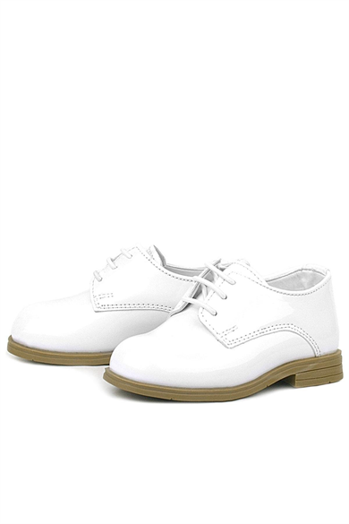 Rakerplus Beyaz Rugan Bağcıklı Oxford Çocuk Klasik Ayakkabısı