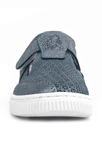 Rakerplus Bheem Hakiki Deri Gümüş Simli Cırtlı Bebek Sneaker Sandalet