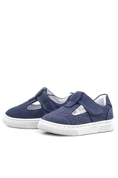 Rakerplus Bheem Hakiki Deri Lacivert Nubuk Cırtlı Bebek Sneaker Sandalet