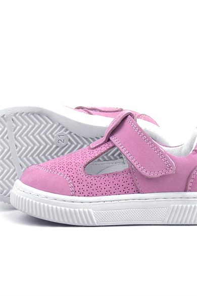 Rakerplus Bheem Hakiki Deri Pembe Cırtlı Bebek Sneaker Sandalet